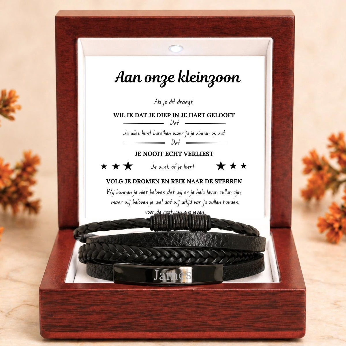 Aan mijn kleinzoon - Layered Armband met Gravure
