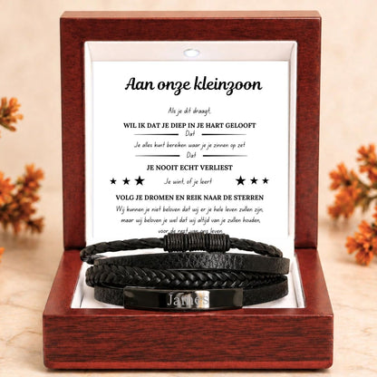 Aan mijn kleinzoon - Layered Armband met Gravure