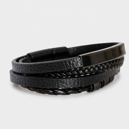 Layered Armband met Gravure - Aan mijn man