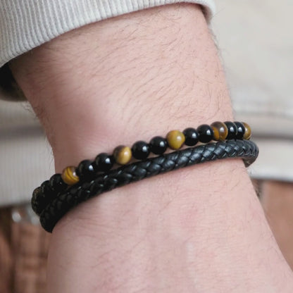 Gepersonaliseerde - Tijgeroog armband NEW