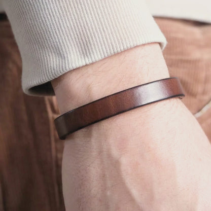 Aan mijn Man - Bruine leren armband