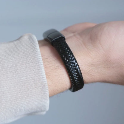 Zwarte Gevlochten Armband NEW - Aan Mijn Schat