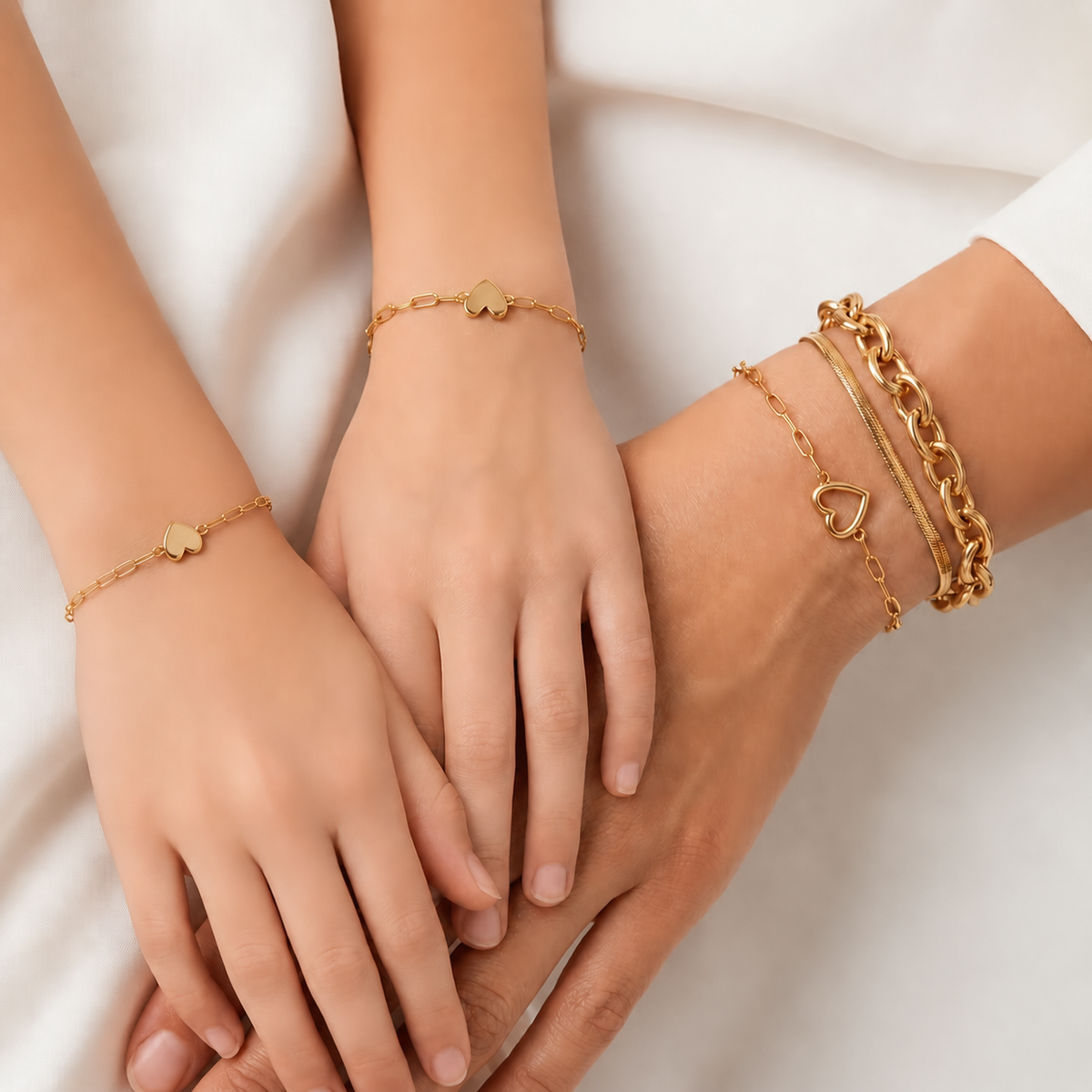 Moeder & Dochter Armband Set Hartje