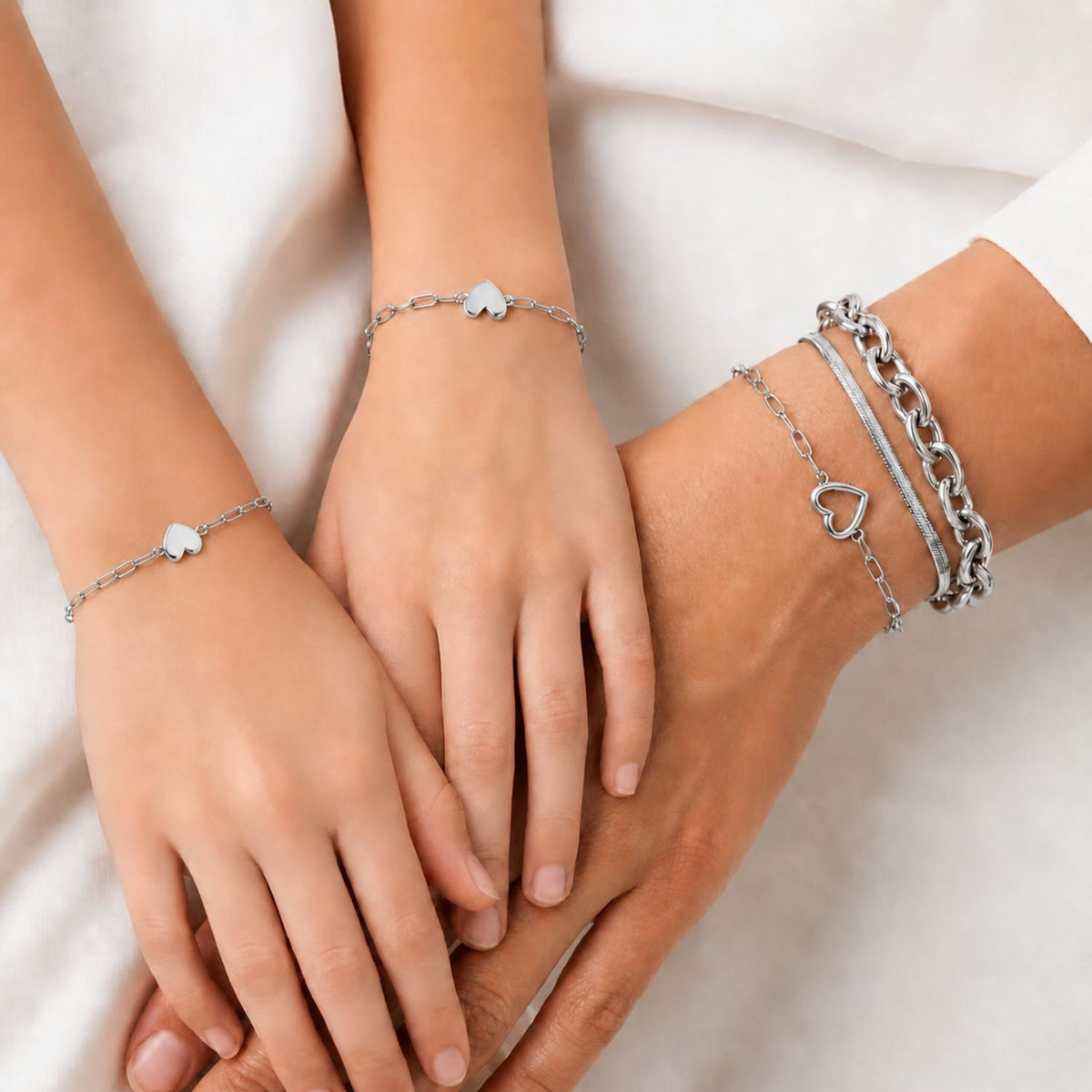 Moeder & Dochter Armband Set Hartje