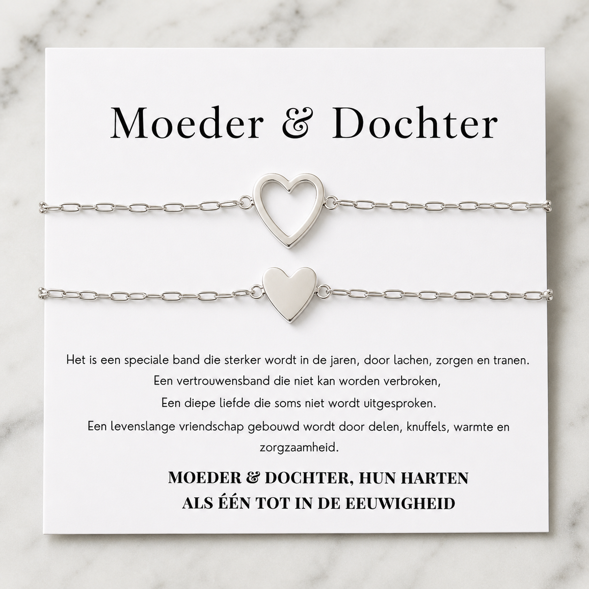 Moeder & Dochter Armband Set Hartje