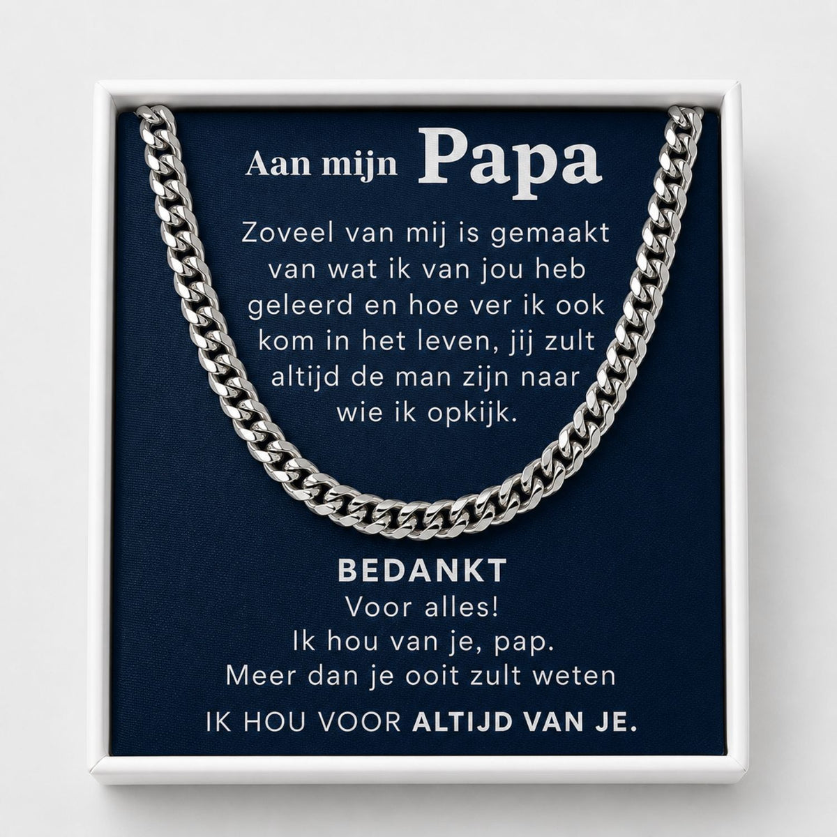 Papa Bedankt voor alles! - SCHAKEL KETTING