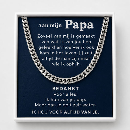 Papa Bedankt voor alles! - SCHAKEL KETTING