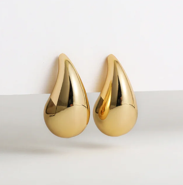 Gouden drop oorbellen groot dames cadeau - Amelia Sieraden