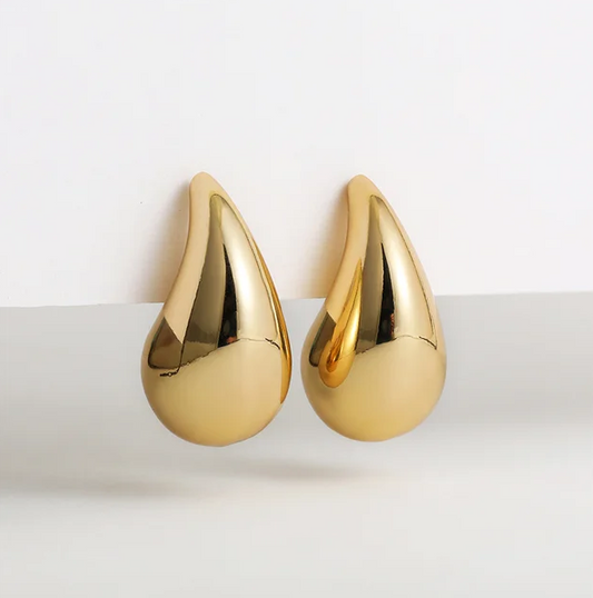Gouden drop oorbellen groot dames cadeau - Amelia Sieraden