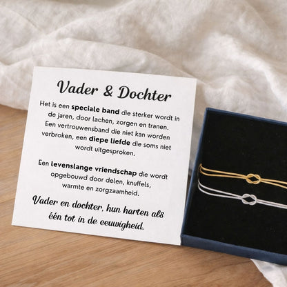 Set van 2 -  Liefdesknoop Armband - Vader en Dochter 1+1