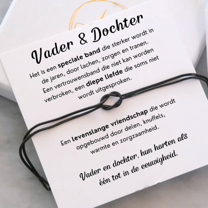 Set van 2 -  Liefdesknoop Armband - Vader en Dochter 1+1