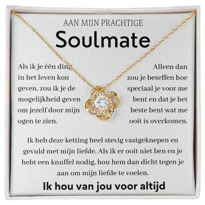 Aan mijn prachtige soulmate - Liefdesknoop Halsketting -