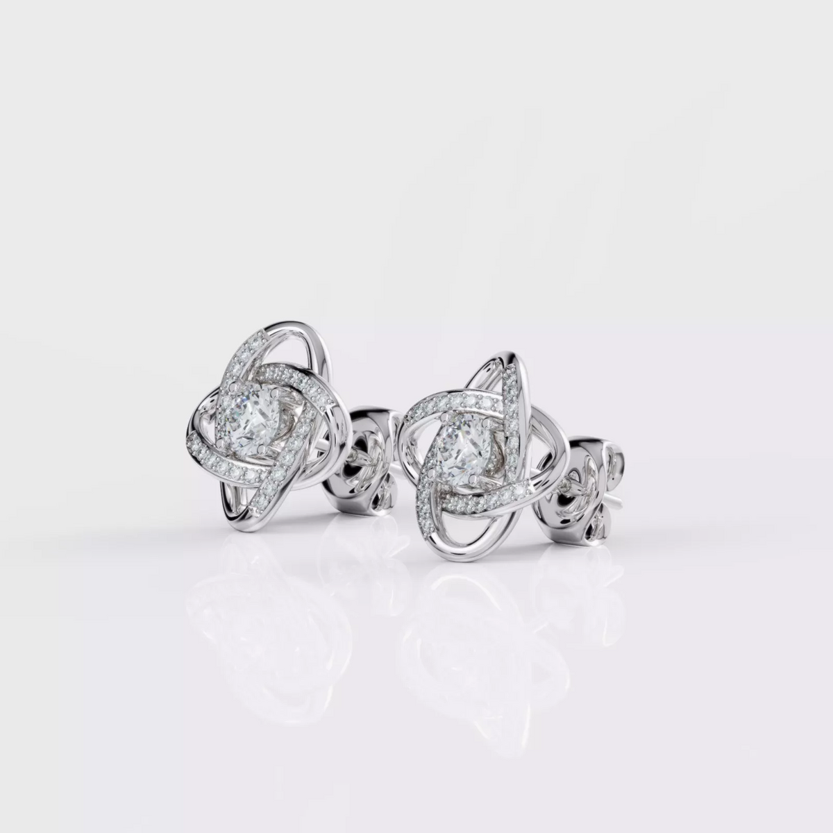 Zilveren liefdesknoop oorbellen dames cadeau - Amelia Sieraden