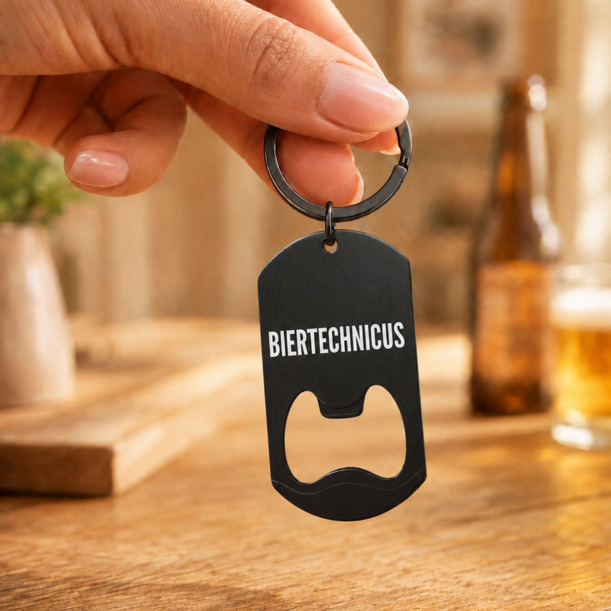 Gepersonaliseerde Flesopener Sleutelhanger met Gravure
