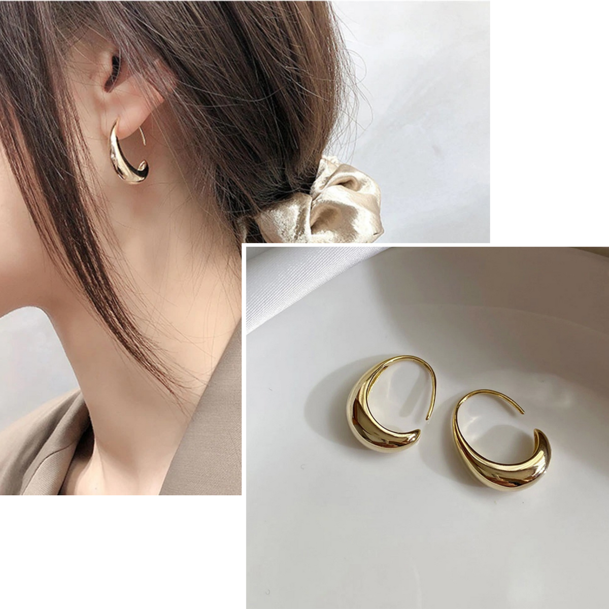 Gouden hoop oorbellen set dames - Amelia Sieraden