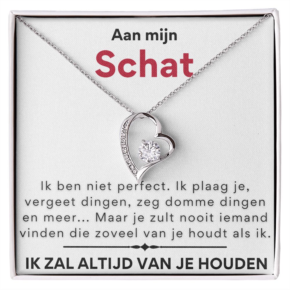 Schat, Ik ben niet perfect - Hart ketting