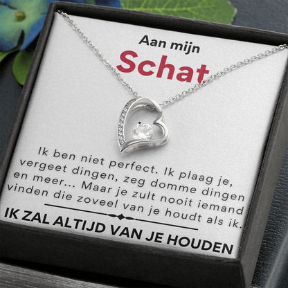 Schat, Ik ben niet perfect - Hart ketting