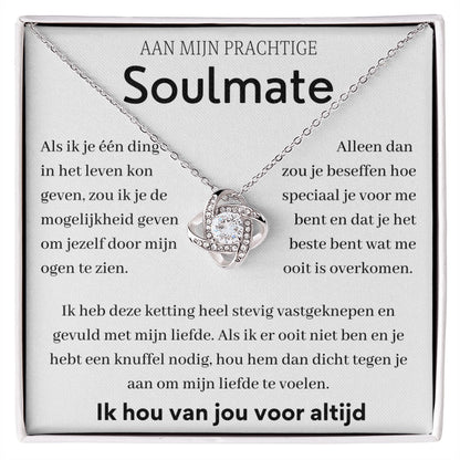 Aan mijn prachtige soulmate - Liefdesknoop Halsketting -