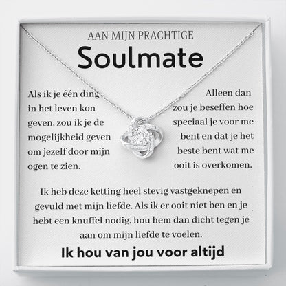 Aan mijn prachtige soulmate - Liefdesknoop Halsketting -