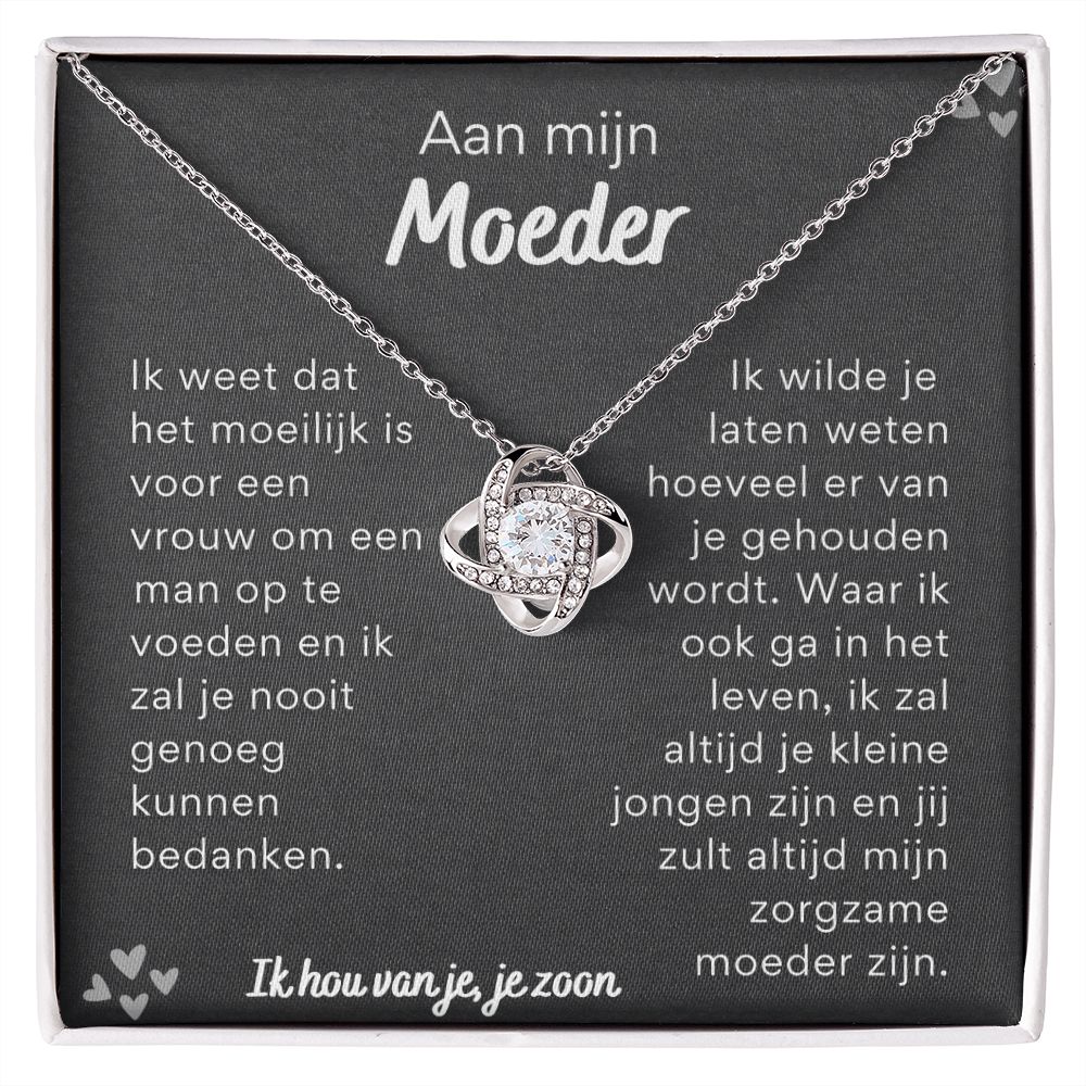 Aan mijn moeder, ik hou van je, je zoon - Liefdesknoop Halsketting