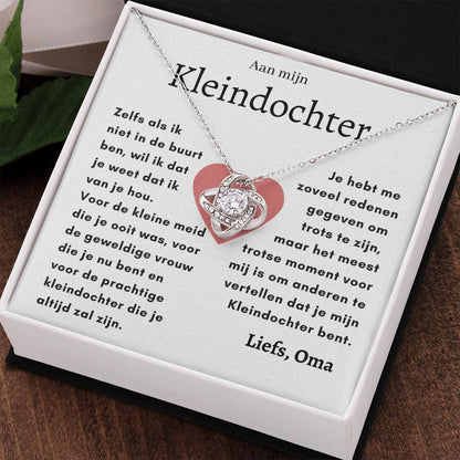 Aan mijn Kleindochter - Liefdesknoop Halsketting - Meest trotse moment