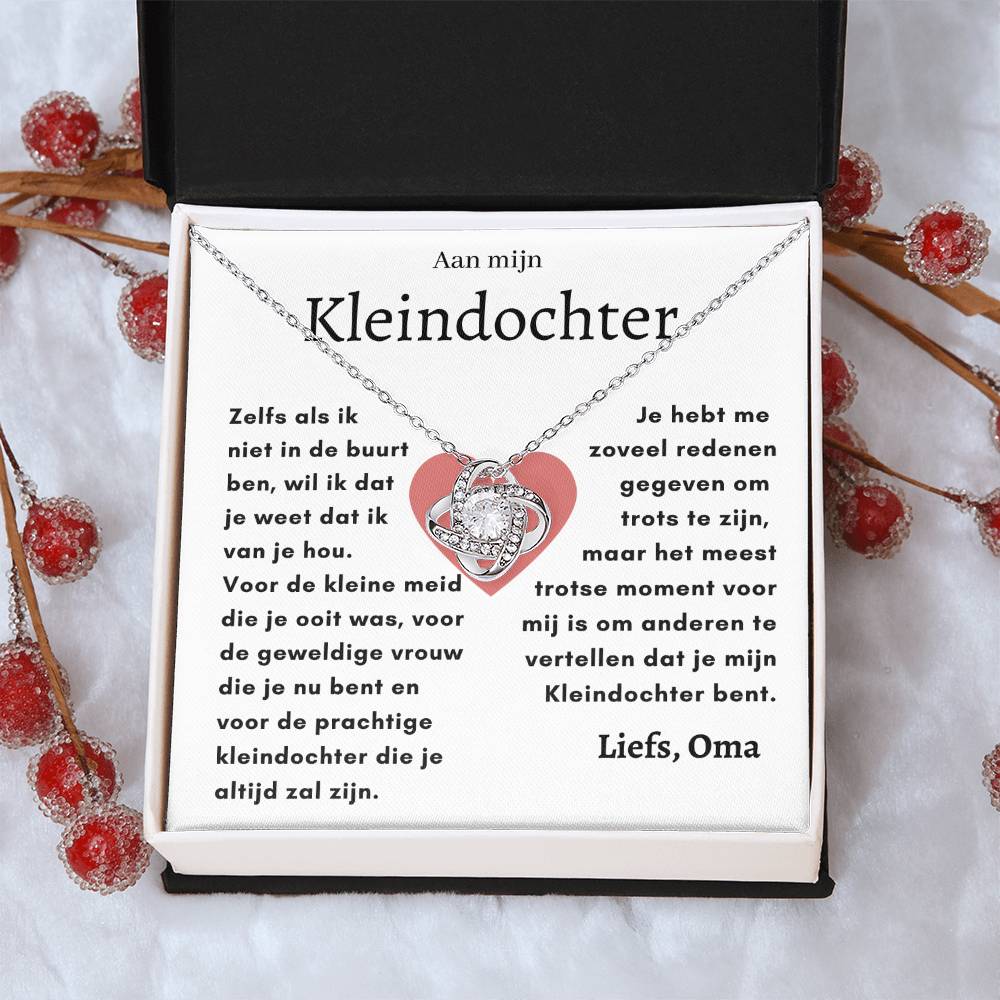 Aan mijn Kleindochter - Liefdesknoop Halsketting - Meest trotse moment