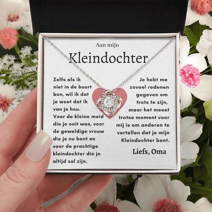 Aan mijn Kleindochter - Liefdesknoop Halsketting - Meest trotse moment