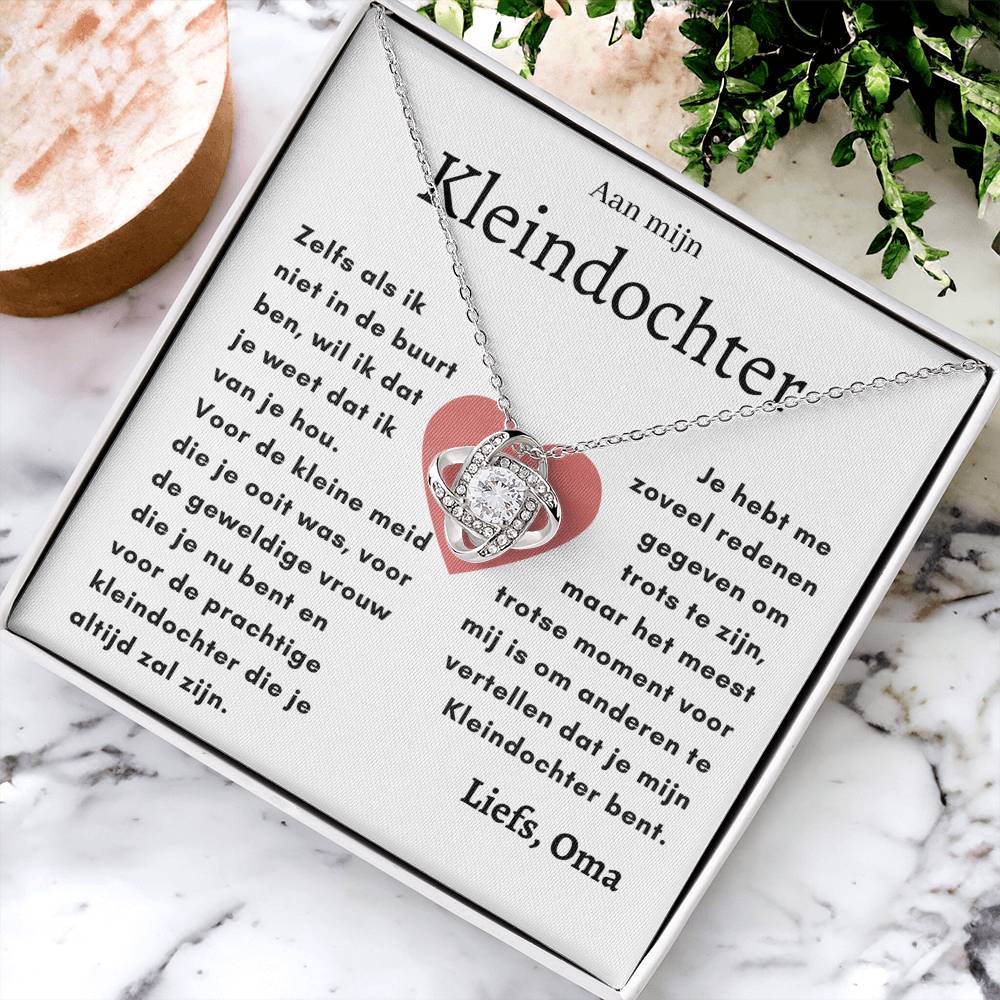 Aan mijn Kleindochter - Liefdesknoop Halsketting - Meest trotse moment