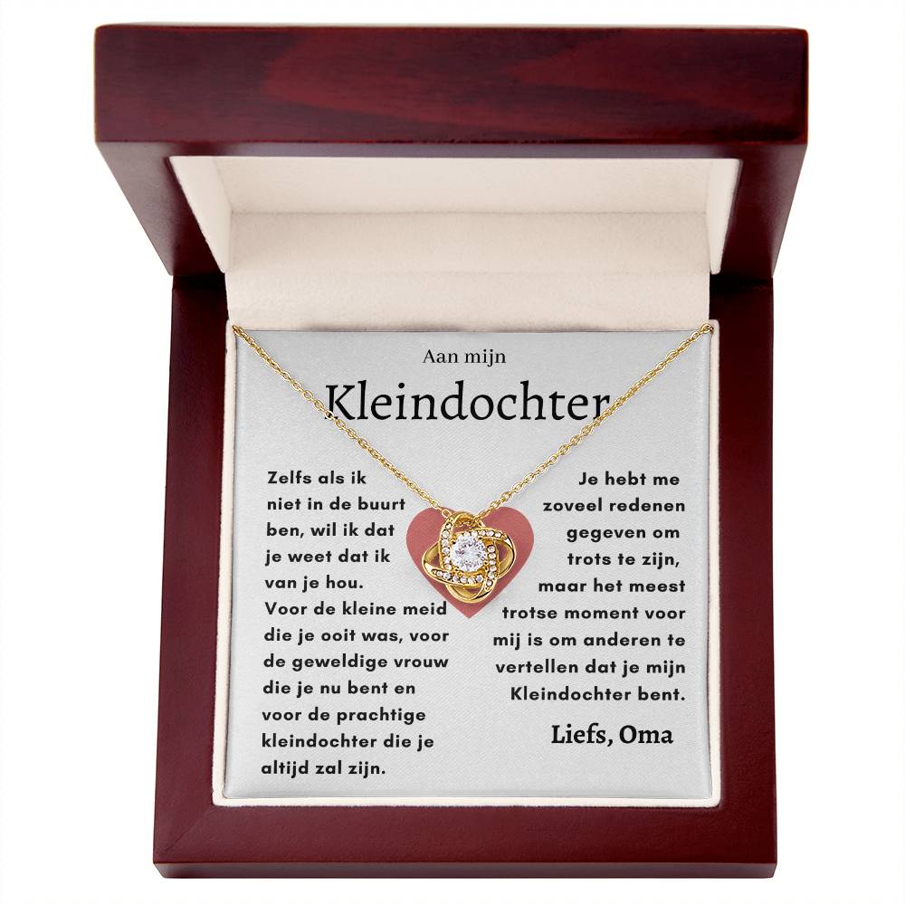 Aan mijn Kleindochter - Liefdesknoop Halsketting - Meest trotse moment