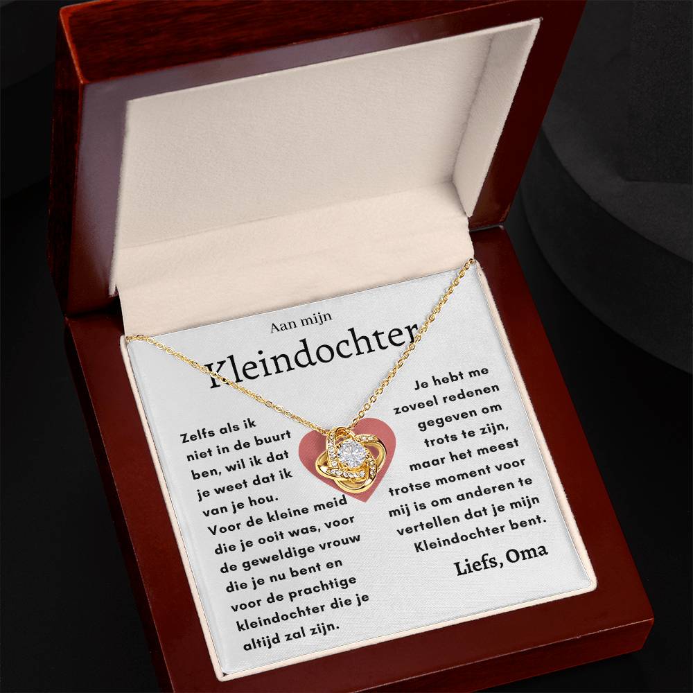 Aan mijn Kleindochter - Liefdesknoop Halsketting - Meest trotse moment