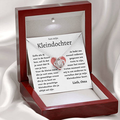 Aan mijn Kleindochter - Liefdesknoop Halsketting - Meest trotse moment