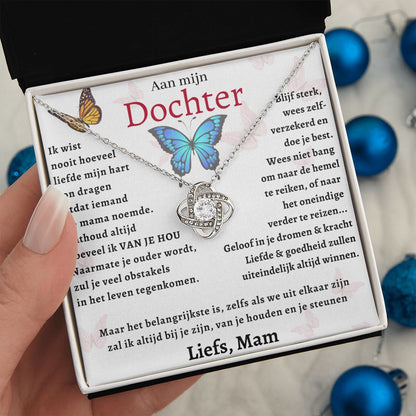 Aan mijn Dochter - Liefdesknoop Halsketting -Geloof in je dromen