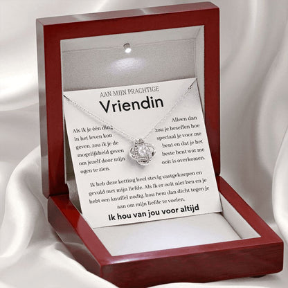 AAN MIJN PRACHTIGE VRIENDIN - Liefdesknoop Halsketting