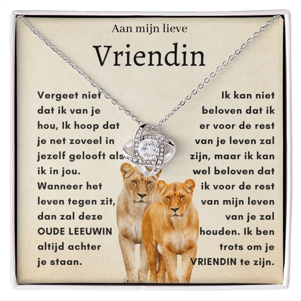 Voor mijn lieve vriendin - OUDE LEEUWIN - Liefdesknoop Halsketting
