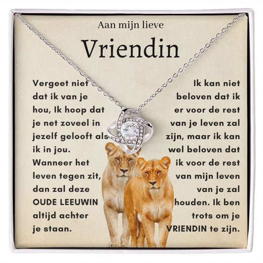 Voor mijn lieve vriendin - OUDE LEEUWIN - Liefdesknoop Halsketting