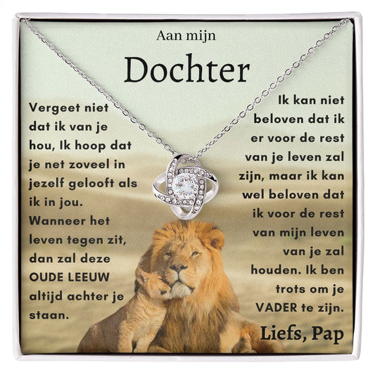 Oude Leeuw ketting van papa aan dochter